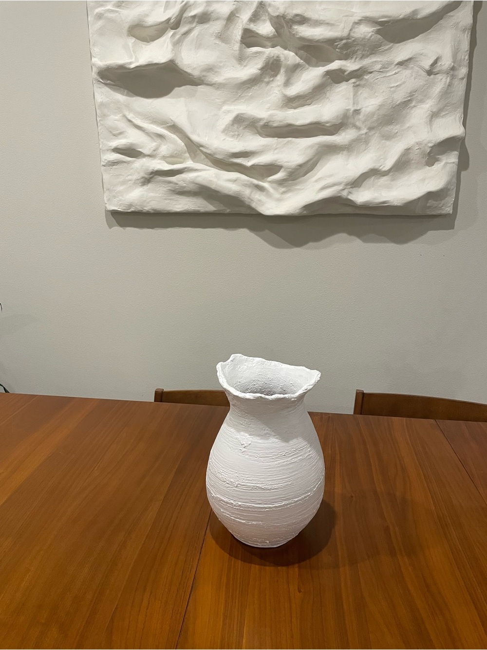 Handcrafted White Ceramic Vase/ Decor